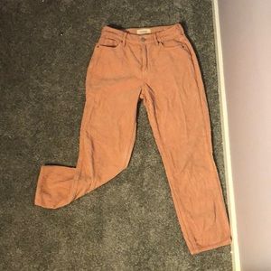 corduroy coral pink pants